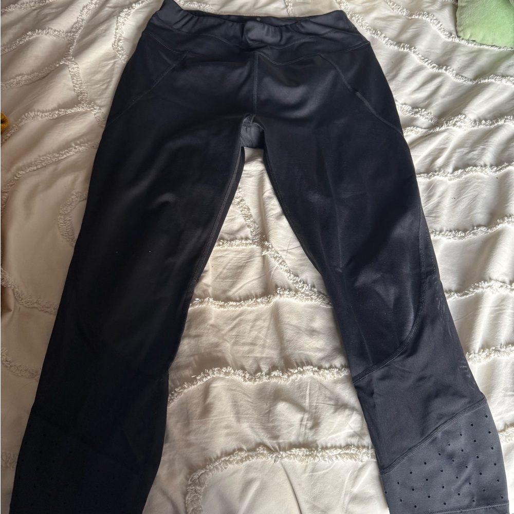 Athleta mesh and laser cutout leggings